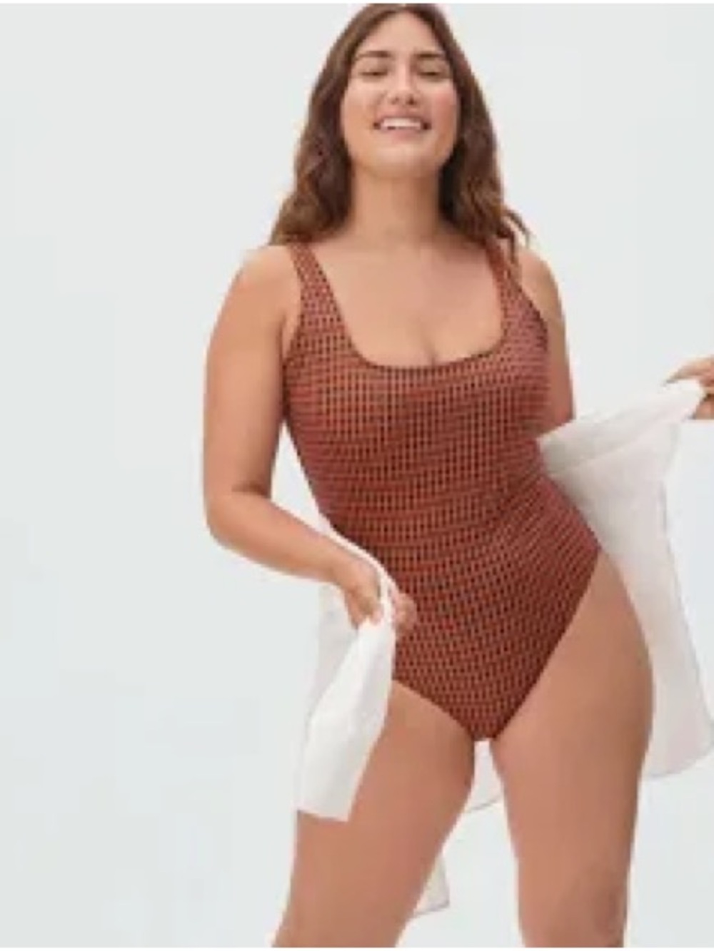 NWOT 🟤Everlane Rust Check Square-Neck One-Gingham Piece Swimsuit🟤